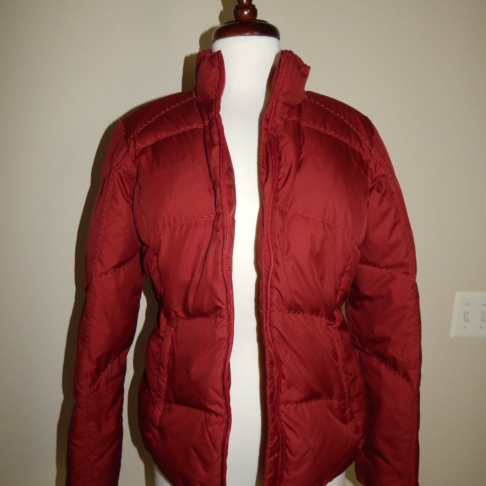 EDDIE BAUER Red Premium Goose Down Jack Coat Winter SIZE SMALL